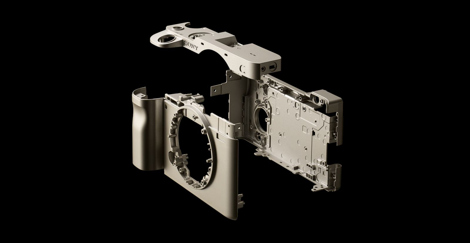 Official Sony exploded view of the FX3 magnesium-alloy body structure